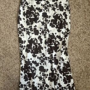 Cowprint Brown and White Floral Skirt